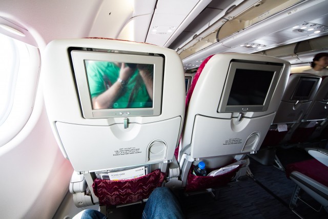 This aircraft was equipped with the older IFE, more than enough for an hour flight Photo: Jacob Pfleger | AirlineReporter