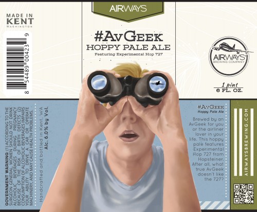 The label for the new #AvGeek beer from Airways Brewery