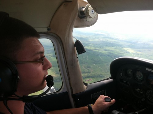 My first flight. Nervous and excited - Photo: Zachary Azzarito