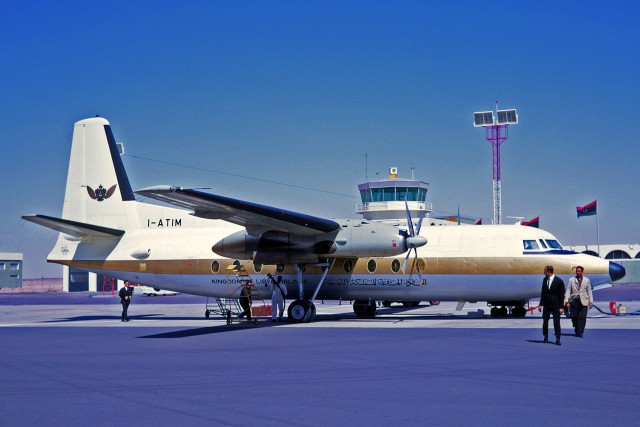 KLA Kingdom of Libya Airlines' Fokker F27 Friendship  taken in 1969 - Photo: Ken Fielding