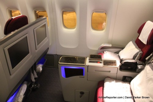 The business class seat on Qatar Airways' Boeing 777-300ER