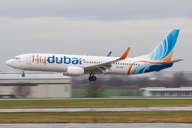 Flydubai Boeing 737-800 landing in Prague Photo: Jacob Pfleger | AirlineReporter