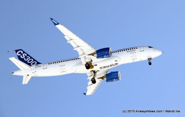 Bombardier CSeries CS300 takes flight for the first time - Photo: Seth Miller