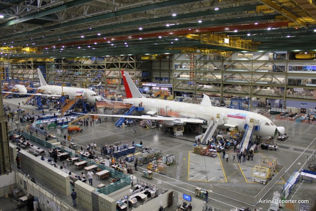 The Boeing 787 line, take in Feb 2011 - Photo: David Parker Brown