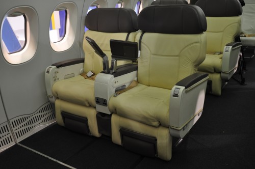 Mock up of the first class cabin onboard the C919 - Photo:
