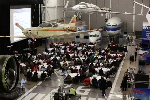 The AvGeek Social on Saturday night in the Future of Flight - Photo: Jeremy Dwyer-Lindgren