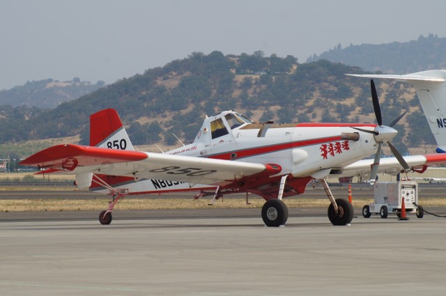 An AT-802F Air Tractor (check out the "fire words" on the nose) - Photo: Julian Cordle