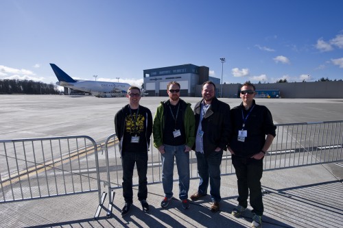 Some of the AirlineReporter team: Bernie, Blaine, David, and Mal - Photo: Philip Debski
