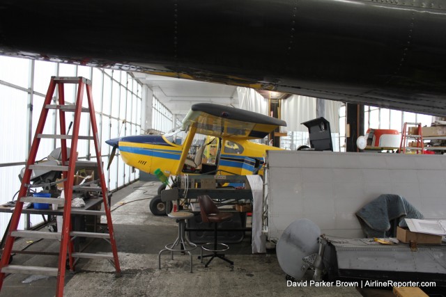 The inside of the older hangar