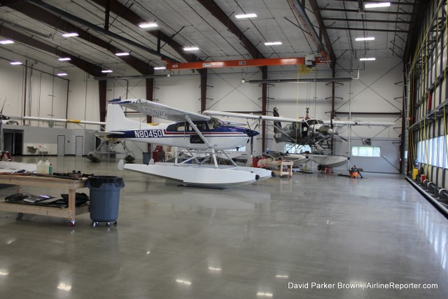 Inside the new hangar