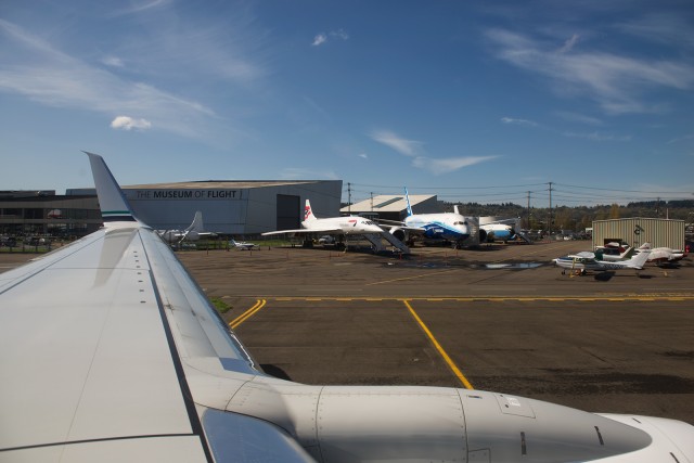 Taxiing past the Museum of Flight is not something most people get to do. Photo - Bernie Leighton | AirlineReporter