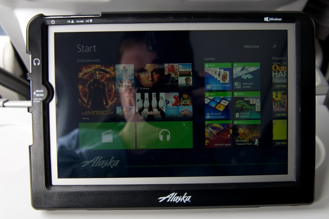 As part of AlaskaBeyond, customers can now rent a Toshiba tablet to provide IFE. Photo - Bernie Leighton| AirlineReporter