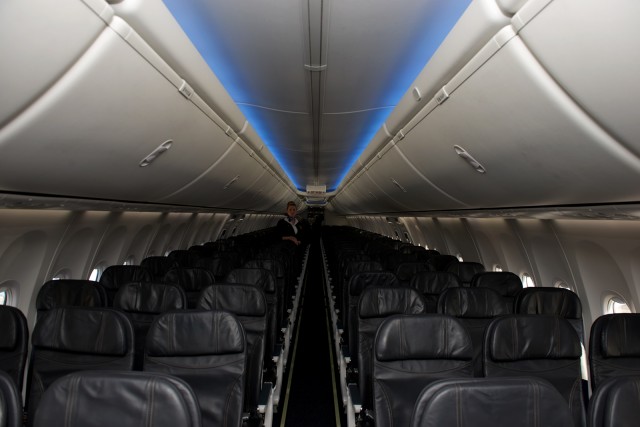 Alaska's economy class features seats made by Recaro. Photo - Bernie Leighton | AirlineReporter