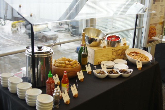 Afternoon offerings include hot soup, artisinal bread along with Hummus, crackers and other more refined snack options - Photo: Mal Muir | AirlineReporter.com