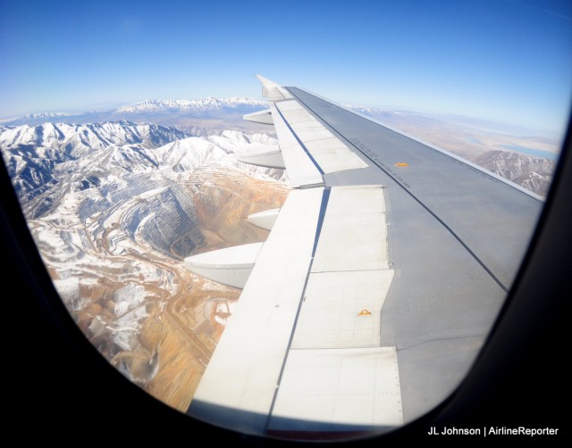 A great view out the window. And an odd large hole in the ground I later discovered was Bingham Canyon.