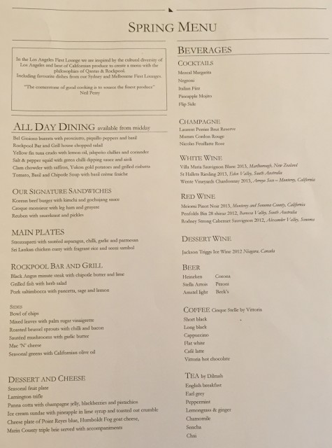 Amazing menu; there is a separate one for breakfast - Photo: Blaine Nickeson | AirlineReporter