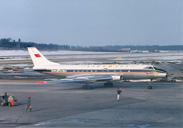 An uncomfortable aircraft I'd have love to have flown on. This Tu-124 was captured at Arlanda Airport, Stockholm. Photo- Lars Sà¶derstrà¶m