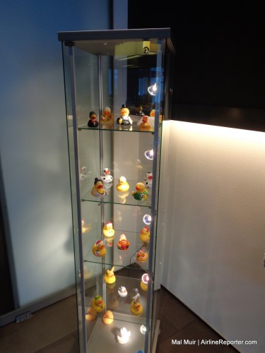 A collection of the Famous Lufthansa First Class Ducks. Of course they have special versions for different times of the year.