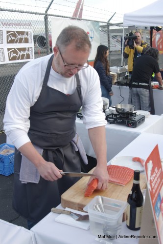 Chef Ethan cooks up his Copper River salmon meal