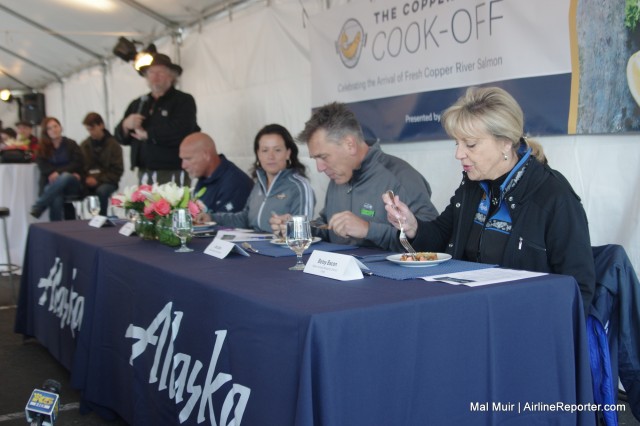 The judges try the different meals to pick the winner