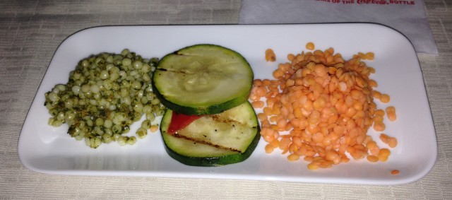 Vegetarian appetizer, which I think was grilled zucchini and lentils. - Photo: Lauren Darnielle