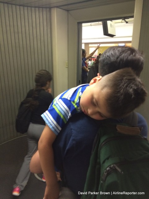 Taking a sleeping Phoenix off the plane in PHL