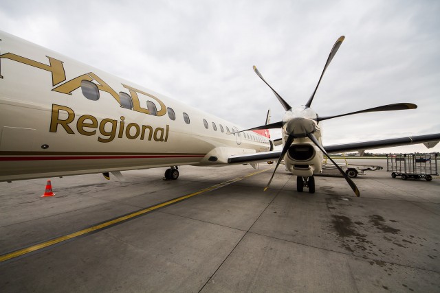 Board the Inaugural flight in Prague - That engine really is quite big!  Photo: Jacob Pfleger | AirlineReporter