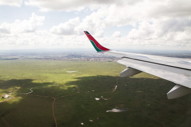 Final approach into Nairobi, over the national park, can you spot the Giraffes? Photo: Jacob Pfleger | AirlineReporter
