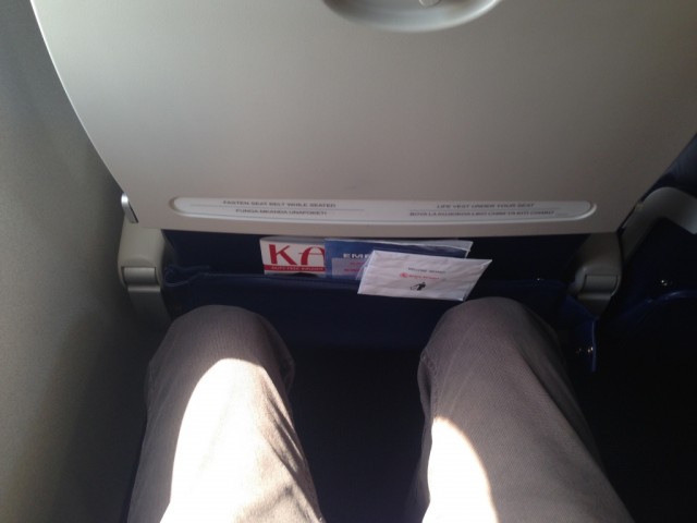 Legroom is reasonable on the Embraer E-190 Photo: Jacob Pfleger | AirlineReporter