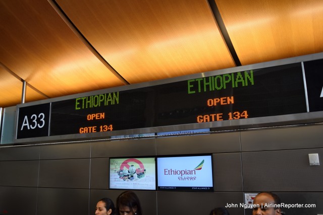 The check-in counter at LAX's TBIT