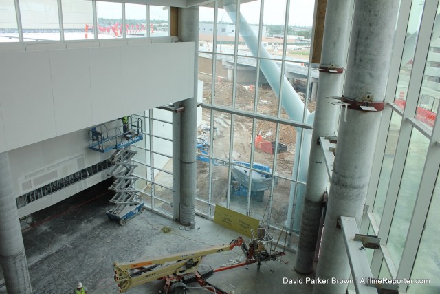 Tall windows in the new ticketing area