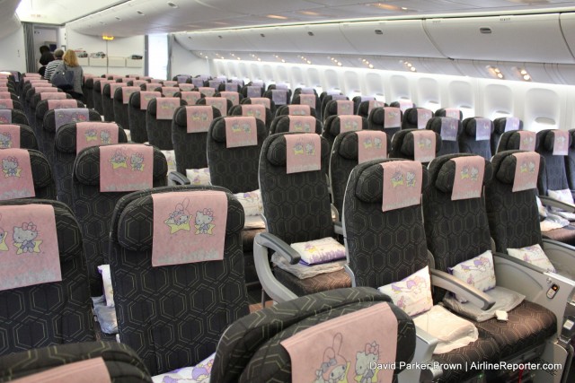 The economy section of the Hello Kitty 777