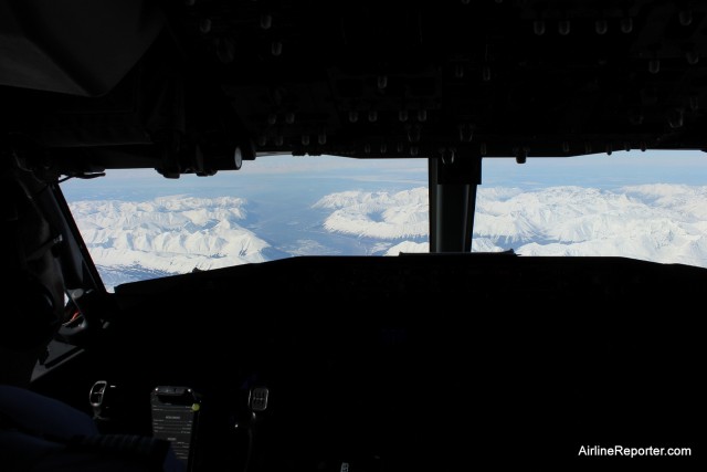 Flying in the jumpseat of a Boeing 737 over Alaska - Photo: David Parker Brown
