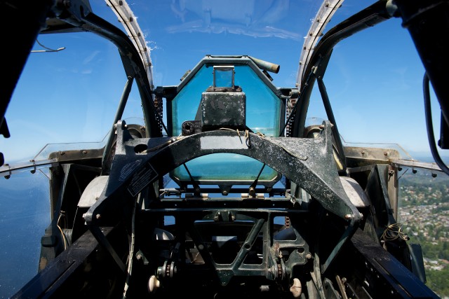 The nose turret of a B-24J. You, too, can have this view. - Photo: Bernie Leighton | AirlineReporter