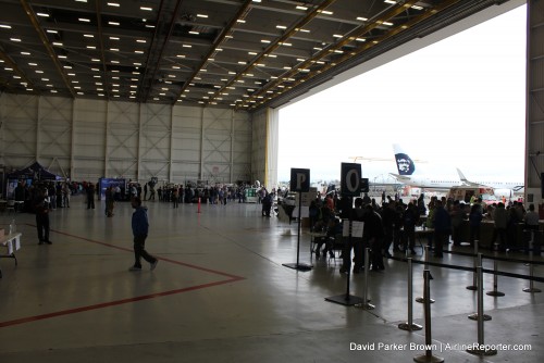 Walking into the main Alaska maintenance hangar with lots to do.