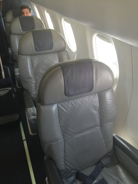 Belavia uses the same business class seats on the Embraer 175 as everyone else. - Photo: Bernie Leighton|AirlineReporter