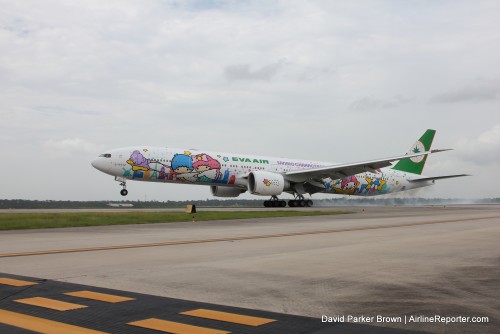 Houston sees its first Hello Kitty EVA Air Boeing 777-300ER