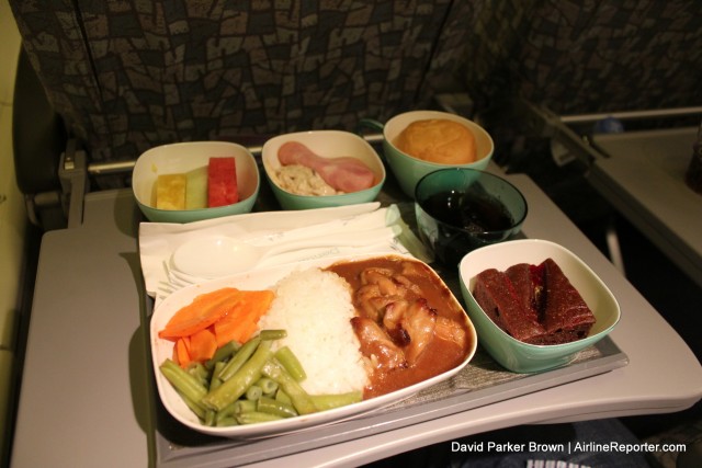 My economy class meal up top. Same as the folks in economy downstairs. 