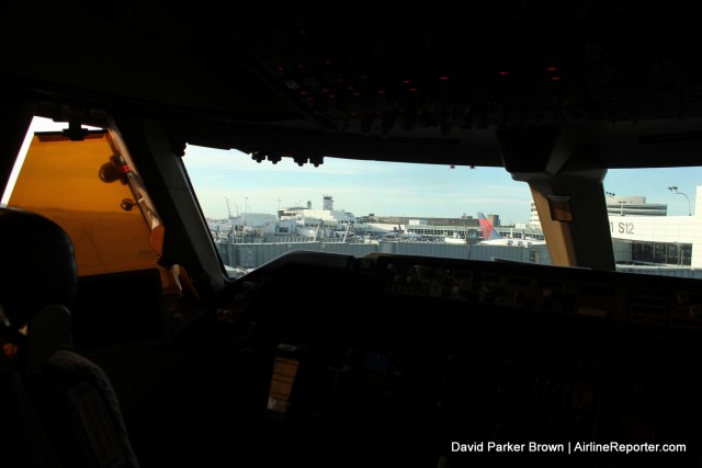 Sea-Tac out the windows of the EVA Air 747-400