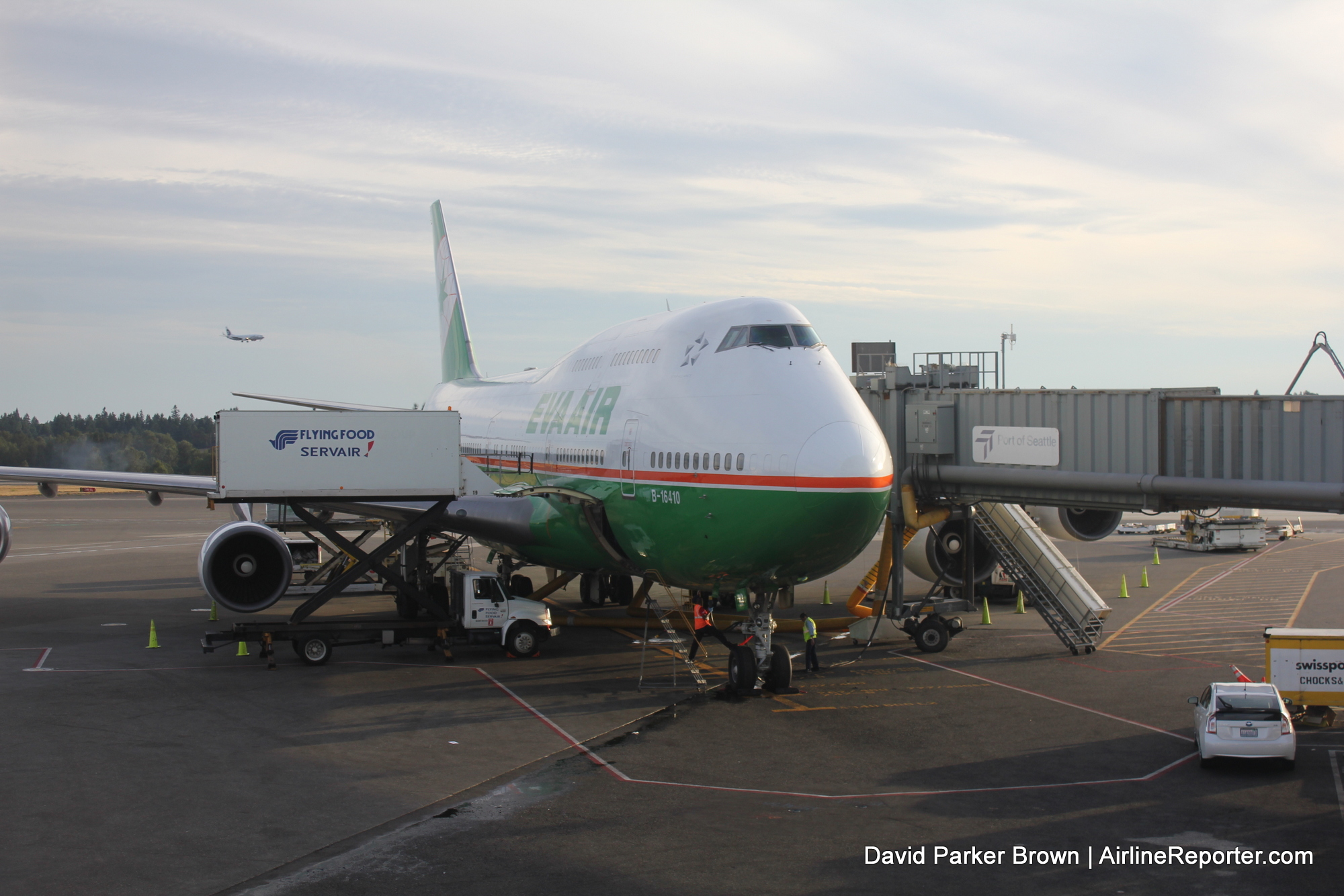 My EVA Air Boeing 747-400 in Seattle, after I landed