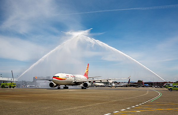 Hainan Airlines inaugural of new non-stop service to Shanghai, Gate S1. - Photo: Kevin Jeffries | Port of Seattle