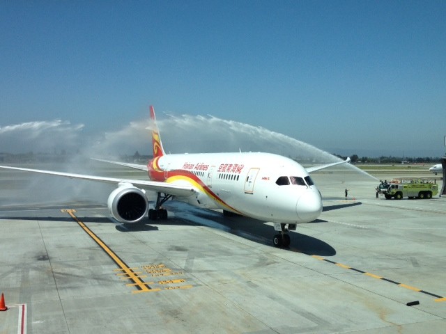 Welcoming water cannon salute for the 787 - Photo: Michael Restivo | AirlineReporter