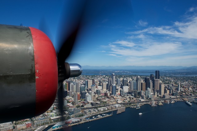 The B-24 is not much for glazing, so you can get spectacular skyline views. - Photo: Bernie Leighton | AirlineReporter