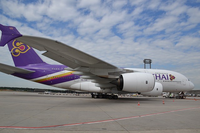 A parked Thai A380 - Photo: Alec Wilson | FlickrCC