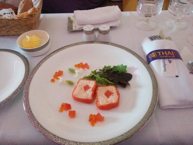 Thai Airways First Course on A380 First Class - Photo: David Delagarza | AirlineReporter
