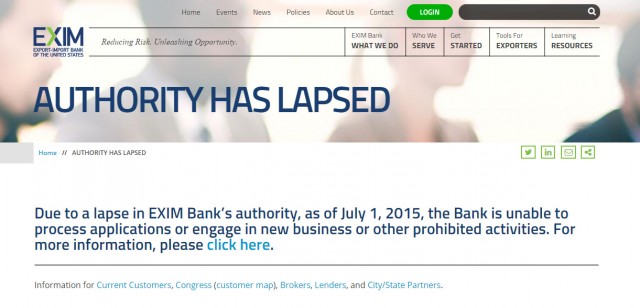 Screen shot of the bank's website taken on July 2, 2015