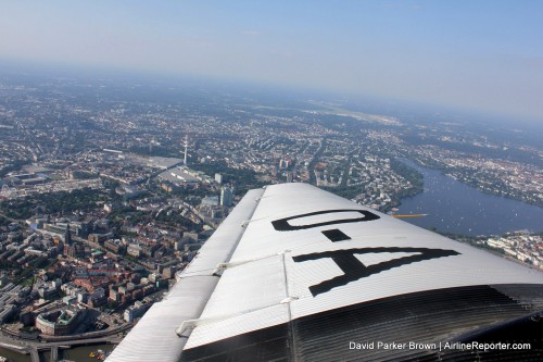 Looking out over downtown Hamburg.