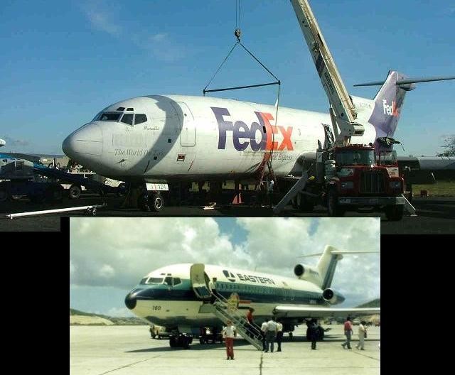 Marcella, one of the 727s that FedEx donated, used to fly for Eastern. The nose is now with the Future of Flight - Photo: David Capodilupo