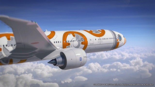 New BB8 Star Wars livery on a Boeing 777-300ER - Photo: ANA