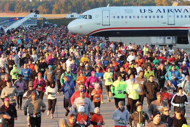 Runners at the CLT Runway 5K Run/Walk. Photo: Rob McKenzie for city of Charlotte.